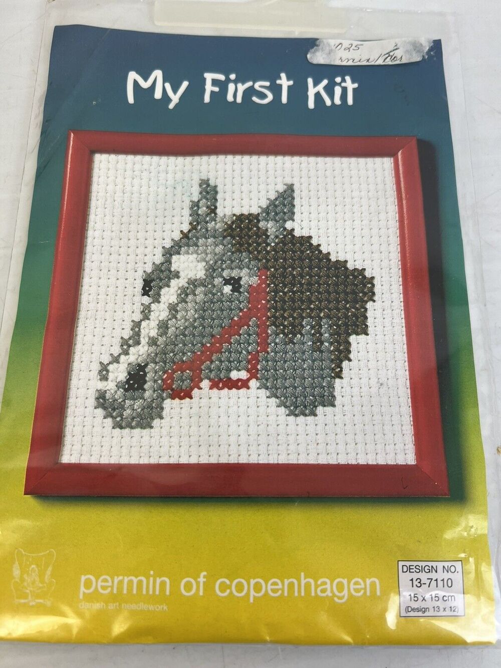 My First Kit Permin of Copenhagen Horse Cross Stitch 13 x 12 Danish Needlework